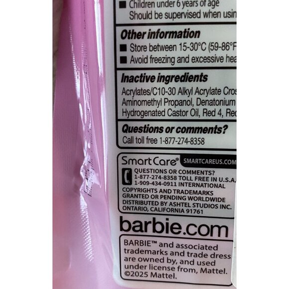 Smart Care Barbie Hand Sanitizer W Silicone Case Juicy Watermelon Scent 1.69 Oz - Picture 8 of 11